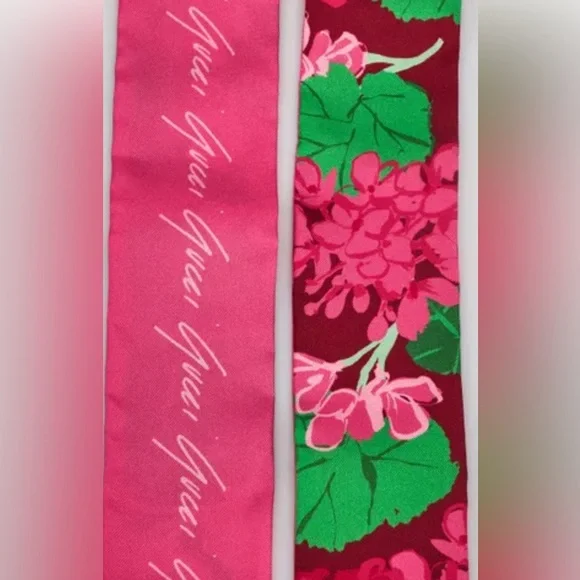 Gucci Pink Silk Floral Print Ken Scott Twilly - Picture 7 of 7